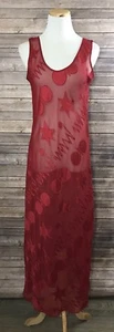 Vtg Victoria’s Secret Gold Label Red Geometric Abstract Nightgown Babydoll S - Picture 1 of 5
