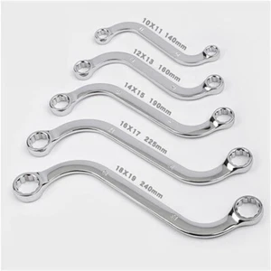 5Pcs S Type Obstruction Ring Spanner Double Ended Ring Spanner Wrench 10-19MM - Picture 1 of 11