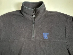Vintage 1999 Mickey Blue Eyes Movie Promo Fleece 1/4 Zip Men's L Black Y2K - Picture 1 of 7