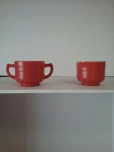 Hazel Atlas Little Princess Cream and Sugar Bowls - Picture 1 of 1