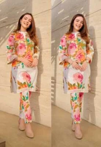Beautiful Designer Kurti Cord Set Women Bollywood Party Wear Kurta Pant Set - Picture 1 of 7