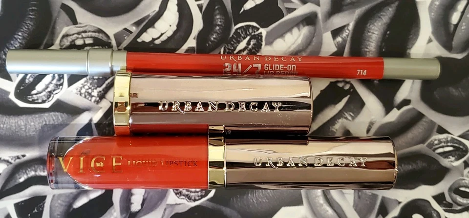 NUEVO 3 PIEZAS Lápiz Labial y Lápices Labiales Urban Decay Vice 24/7 Genuinos TAMAÑO COMPLETO 714 Foto 1 de 1