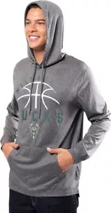 Milwaukee Bucks MEN'S LARGE LIGHTWEIGHT Hoodie NBA (Gray) - Picture 1 of 2