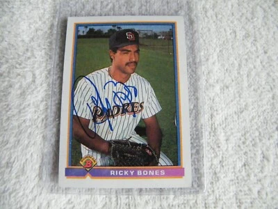 1991 BOWMAN #643 RICKY BONES - Signed Autographed Card SAN DIEGO PADRES MLB - Image 1 of 3
