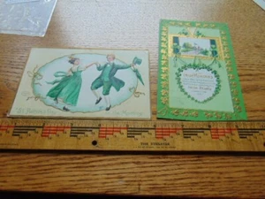 2 St. Patrick's Day post cards- 1908 Intl. Art couple dancing- Irish Hearts - Picture 1 of 7