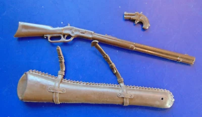 Marx Johnny West, BOTW - Rifle Winchester marrón con vaina y Derringer Foto 1 de 2