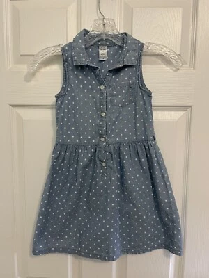 Vestido Carter's Niños Niñas Talla 6 Azul con Lunares Blancos Sin Mangas, Cuello Foto 1 de 4