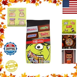 110-Piece Halloween Chocolate Candy Assortment: Snickers, Twix, Milky Way & More - Picture 1 of 10