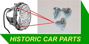 Morris Oxford MO 1948-54 - Lucas Headlamp INNER CHROME RIM SCREWS - Picture 1 of 1