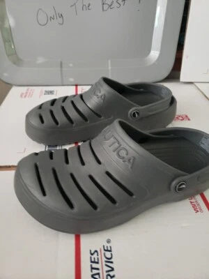 Sandalias impermeables de goma sin cordones Nautica Slides para hombre 10 River Edge gris T4#406 Foto 1 de 4