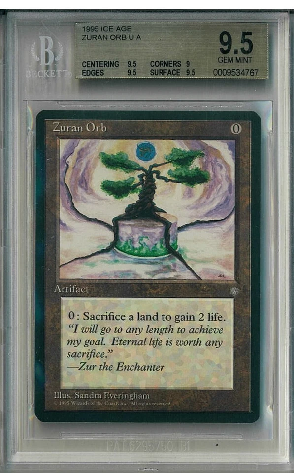 MTG Zuran Orb Ice Age Magic the Gathering BGS 9.5 (pop 4)  - Image 1 of 1