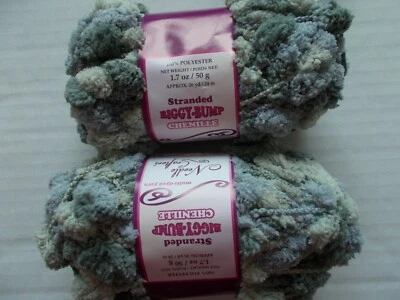 Hilo de chenilla Needle Crafters trenzado Biggy-bump, tonos grises, lote de 2 Foto 1 de 2