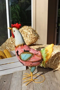 CHICKEN DECOR - Metal Hen, Farm Decor, Country Decor, Christmas Gift , T-224 - Picture 1 of 12