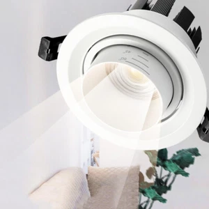 LED COB Ceiling Light Fixture Zoomable Focus Lamp Picture Spotlight Flush Mount - Picture 1 of 19