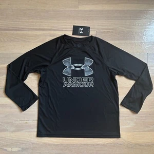 Boys black under armour logo long sleeve shirt size small nwt - Picture 1 of 1