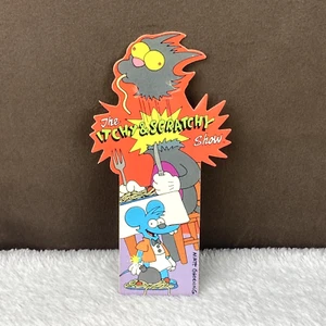 Vtg 1992 Itchy & Scratchy Show Spaghetti Bomb The Simpsons Bookmark RARE 90s! - Imagen 1 de 3