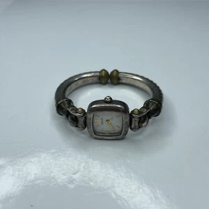 E Chico’s CH237 Japan Messing Silber verdrehte Kordel X Manschette Edelstahl Reparatur nicht getestet - Bild 1 von 9