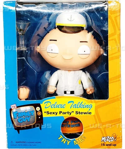 Family Guy Deluxe Talking Sexy Party Stewie Figure Mezco 2006 #20120 NEW Cover