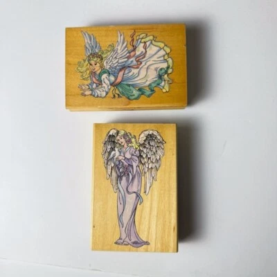 Angel Helper P011, Angel with Dove P038~Religion~2 Rubber Stamps~Stampendous - Image 1 of 4