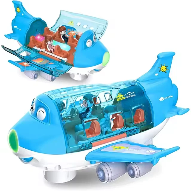 ✈️Interactive Airplane Toy with Lights, Music, Figures & Auto Obstacle Avoidance - Image 1 of 4