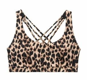 Victorias Secret Sport Lightly Lined Strappy Back Sports Bra Leopard Print New - Picture 1 of 3