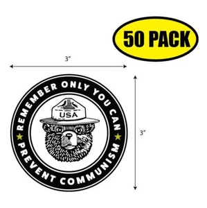 50 PACK - 3" x 3" ONLY YOU CAN PREVENT COMMUNISM Sticker Decal Funny USA VG0028 - Bild 1 von 2