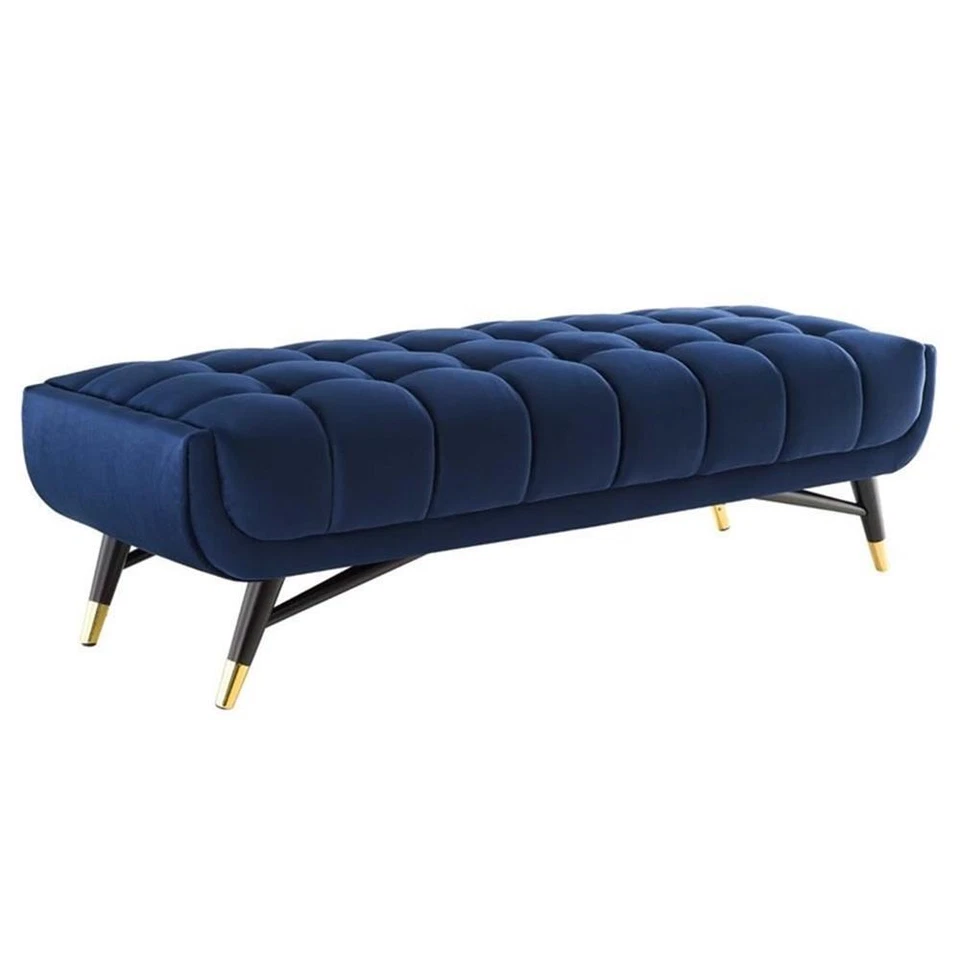 Modway Adept 60" Performance Velvet Bench in Midnight Blue -EEI-4241-MID