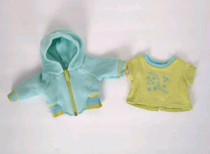 Set felpa con cappuccio e maglietta a righe lime American Girl Bitty Twins bambino baby roll 'n' Go - Foto 1 di 8