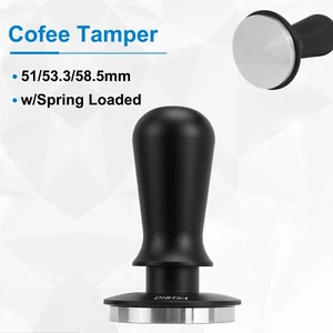 Coffee Tamper Spring Loaded Flat Base Espresso Powder Press Calibrated Tool - Picture 1 of 15