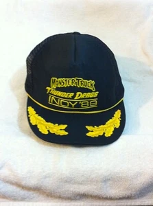 Vintage1989 Monster Truck Thunder Drags INDY 89 Black Snapback Truckers Hat Otto - Picture 1 of 4