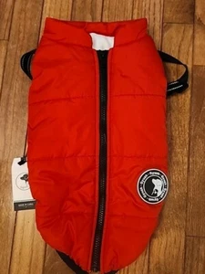 Gyuzh Hundemantel Jacke Fleecegeschirr wasserdicht rot Reißverschluss Größe Large neu mit Etikett - Bild 1 von 12
