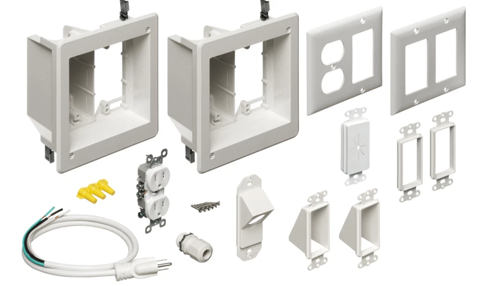 Kit de caja empotrada eléctrica puente TV, blanco | Arlington TVBR2505K Foto 1 de 2