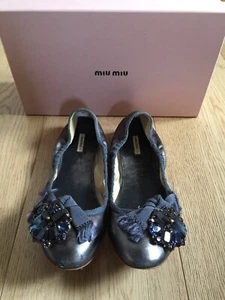 MIU MIU ballerine scarpe con applicazione gioiello numero 37 - Foto 1 di 6
