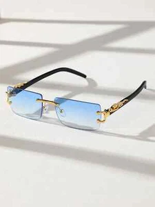 Fashionable Trendy Frameless Rectangular Personalized Sunglasses For Daily Life - Picture 1 of 29