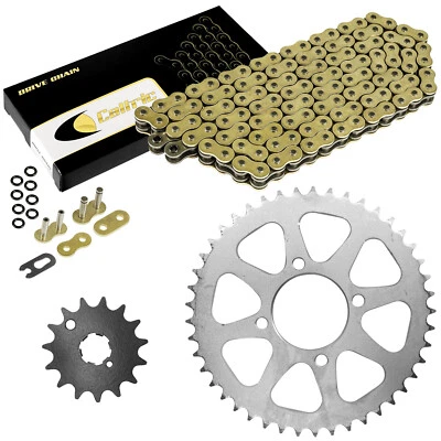 Gold O-Ring Drive Chain & Sprocket Kit for Kawasaki KZ440 Ltd 440 1980 1981-1985 - Image 1 of 4