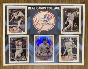 NY Yankees Real Cards Collage - Hand Made and Laminated-With Real Cards - Picture 1 of 5