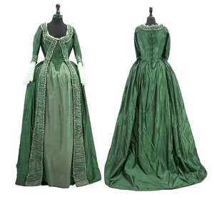 18th Century Victorian Green Wedding Dress Medieval Marie Antoinette Costume - Picture 1 of 10