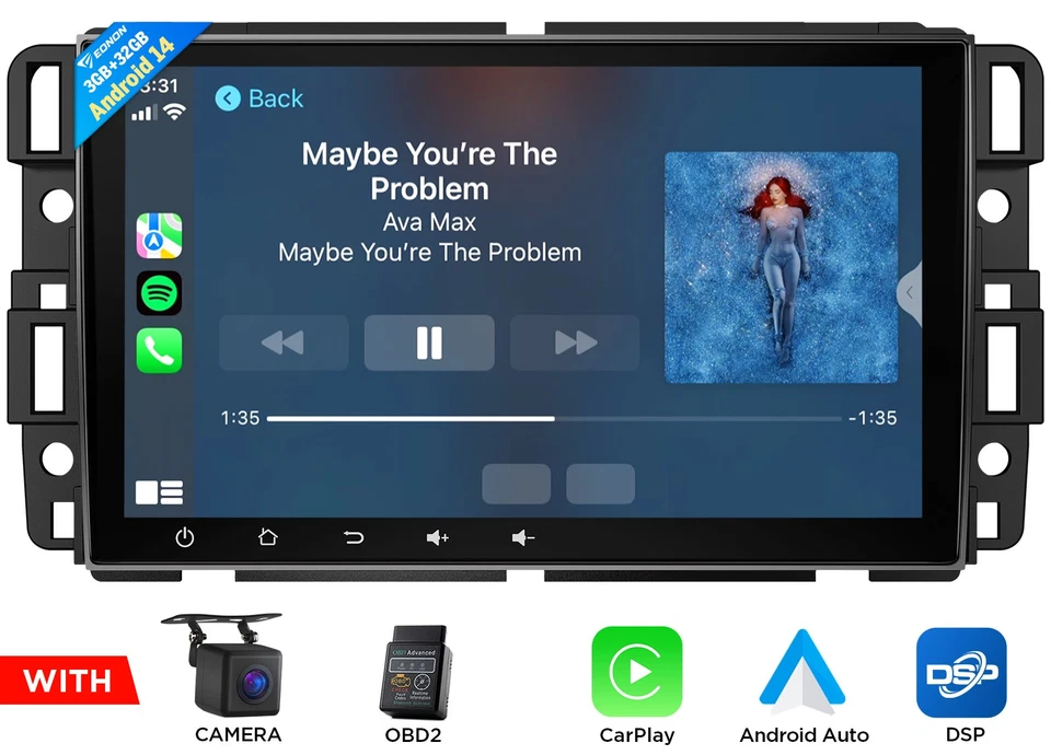 For Chevy Silverado 1500 2500 3500 HD 8" GMX7 Car Stereo Radio GPS Apple CarPlay - Image 1 of 4