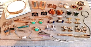 Vintage Manschettenknöpfe Krawattennadeln Verschlüsse Armband Konvolut - Bild 1 von 10