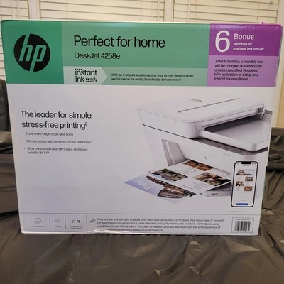 HP DeskJet 4258e Wireless All-in-One Inkjet Printer, 60K45A - Image 1 of 4