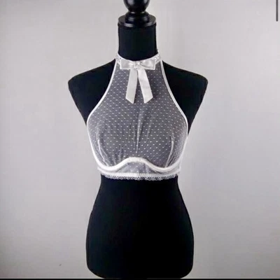 VICTORIA'S SECRET DREAM ANGELS MEDIUM WHITE EMBELLISHED UNLINED BRALETTE BRA NWT - Image 1 of 4