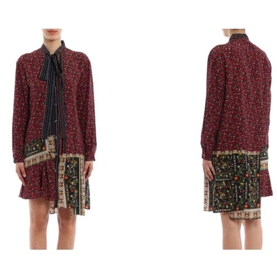 Vestido Químico Nº21 Estampado Gilmar Seda Patchwork L Asimétrico Lujo Pasarela Foto 1 de 4