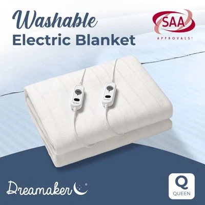 Extra-Soft Electric Blanket Washable Fully Fitted Skirt Heated Underlay Queen - image 1 of 4