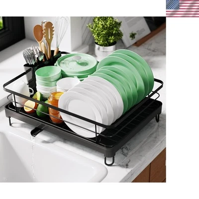 优雅不锈钢餐具干燥架,12.7'W x 16.7'L 带餐具架 — 第 1/3 张图片