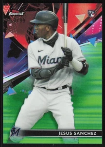 2021 Topps Finest Green Refractor #70 Jesus Sanchez /99 Miami Marlins - Picture 1 of 2
