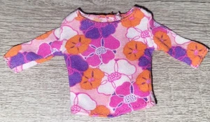 Camisa Top Vintage Barbie Moda Rosa Púrpura Naranja Flores Mattel Rosa Etiqueta - Imagen 1 de 3