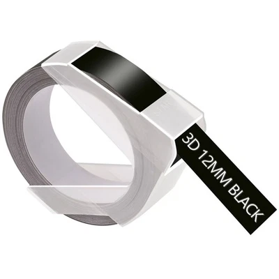 INK-DEPOT 1PK For DYMO 3D Embossing Label Tape Organizer Xpress A521209 White/Black 12mm