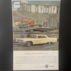 Vintage 1965 Cadillac Greatness Never Goes Out Of Style Ad Advertisement - Picture 1 of 2