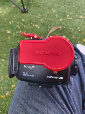 Olympus PT-051 Waterproof Housing for Tough TG Series Camera Black/Red Used - Image 1 of 4