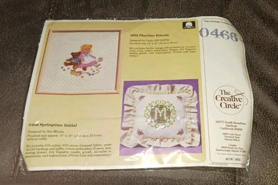 The Creative Circle Cross Stitch Kit #0466 Springtime Initial Pillow Cover - Image 1 of 4